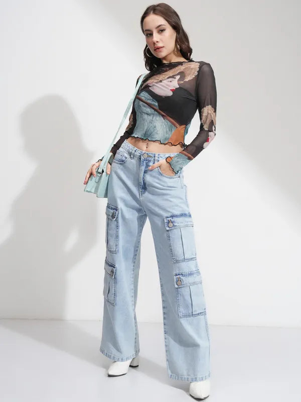 Comfortable Blue Dad Fit Jeans for Women with Relaxed Waist and Straight Leg