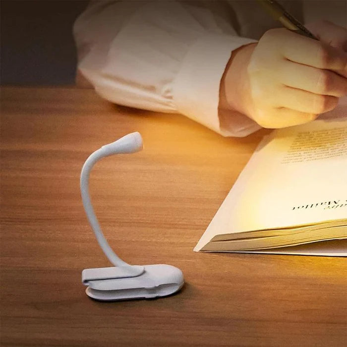 Rechargeable Clip-On Book Light and Reading Lamp with 3 Color Modes and Flexible Gooseneck for Night Reading