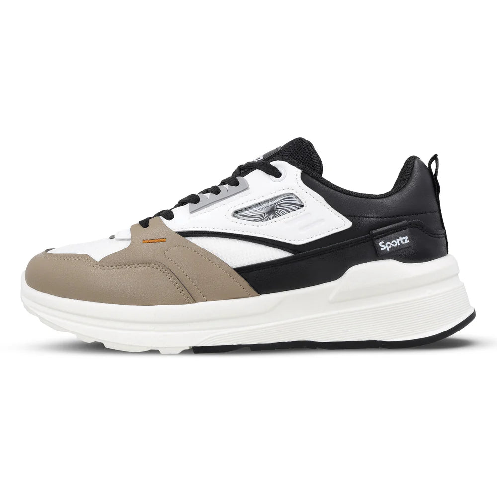 Comfortable Men’s Sports Sneakers Featuring White and Black Color Combination Ideal for All Day Use