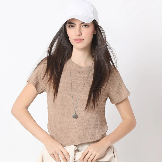 Modern Short Sleeve Betty Top with Elegant Textured Design for Everyday Wear