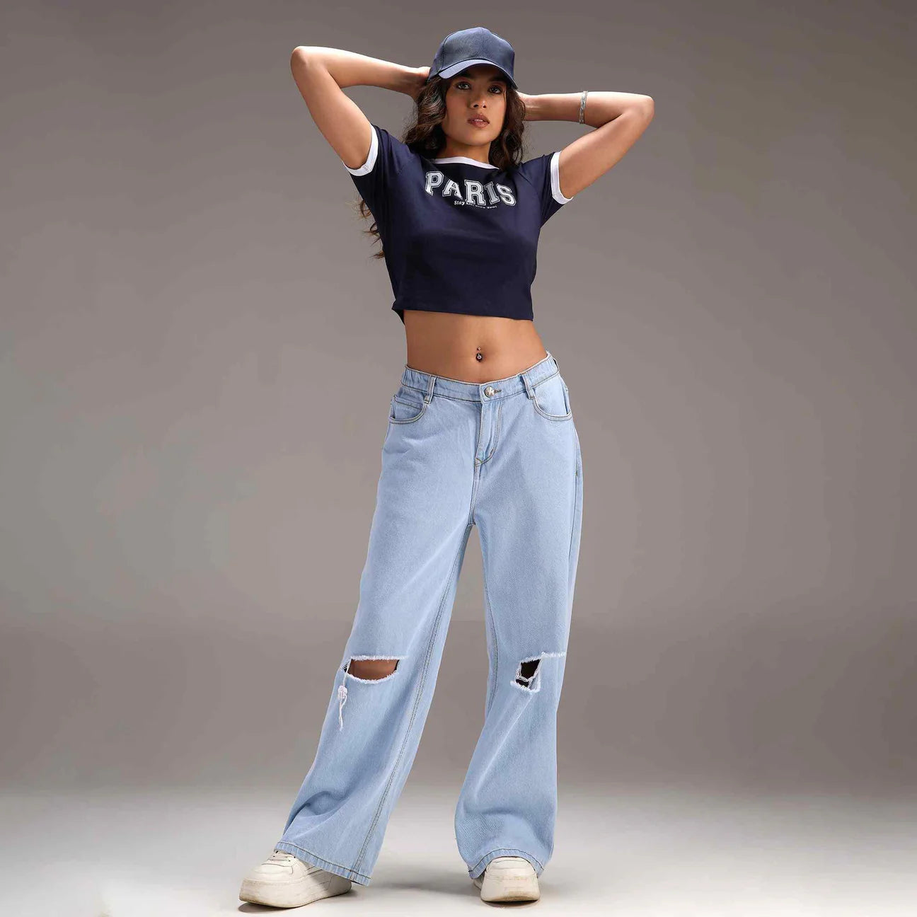 Modern Casual Baggy Wide-Leg Jeans for Women with Relaxed Silhouette