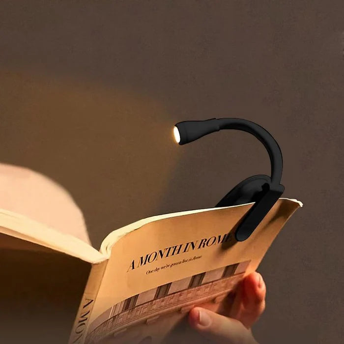 Rechargeable Clip-On Book Light and Reading Lamp with 3 Color Modes and Flexible Gooseneck for Night Reading