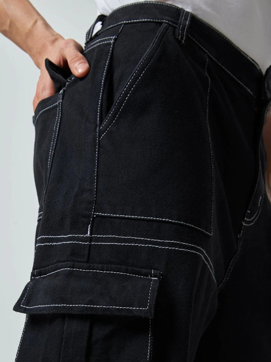 Soft and Comfortable Men’s Carpenter Jeans Cargo Pants with Functional Pockets