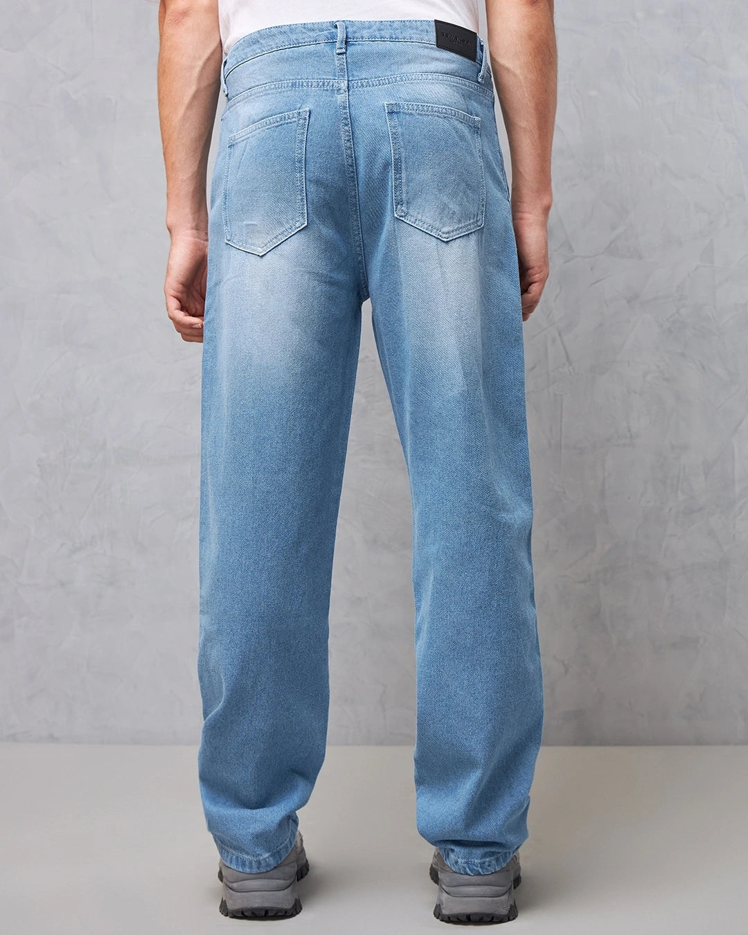 Stylish Mens Loose Fit Blue Cut & Sew Denim Jeans Cotton Blend Everyday Use