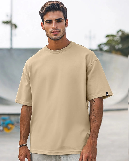 Relaxed Fit Men’s Oversized Brown Tee Crafted for Comfort and Style