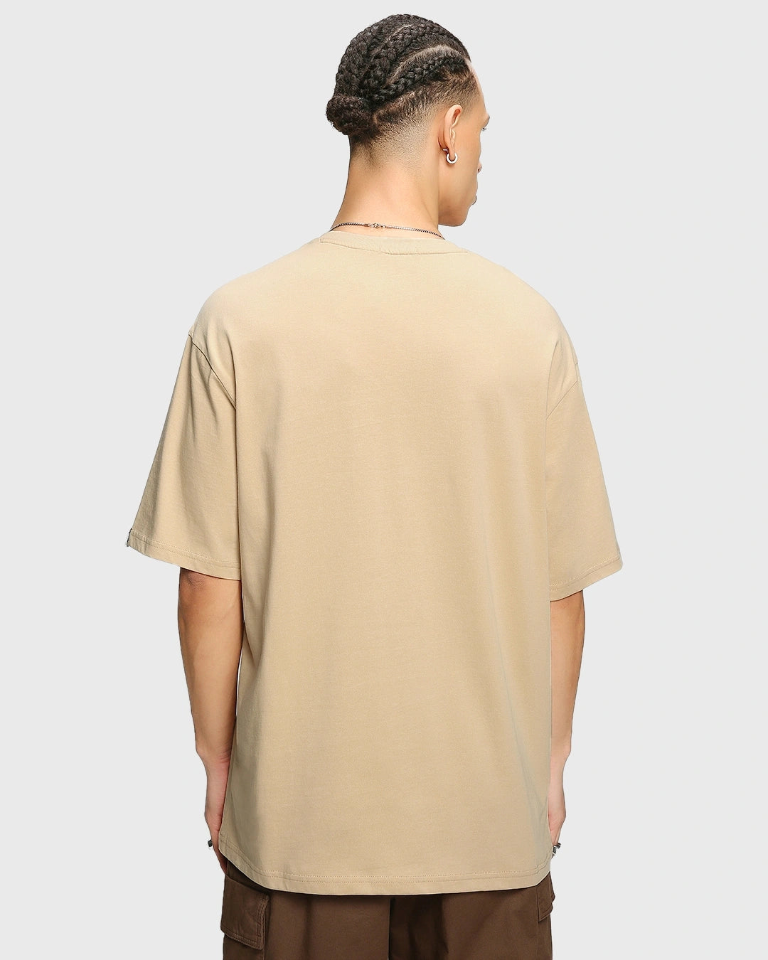 Relaxed Fit Men’s Oversized Brown Tee Crafted for Comfort and Style