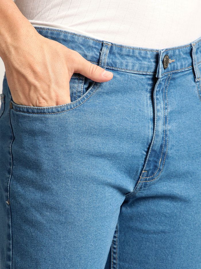 Mid Blue Ombre Bootcut Jeans for Men Offering Modern Comfort