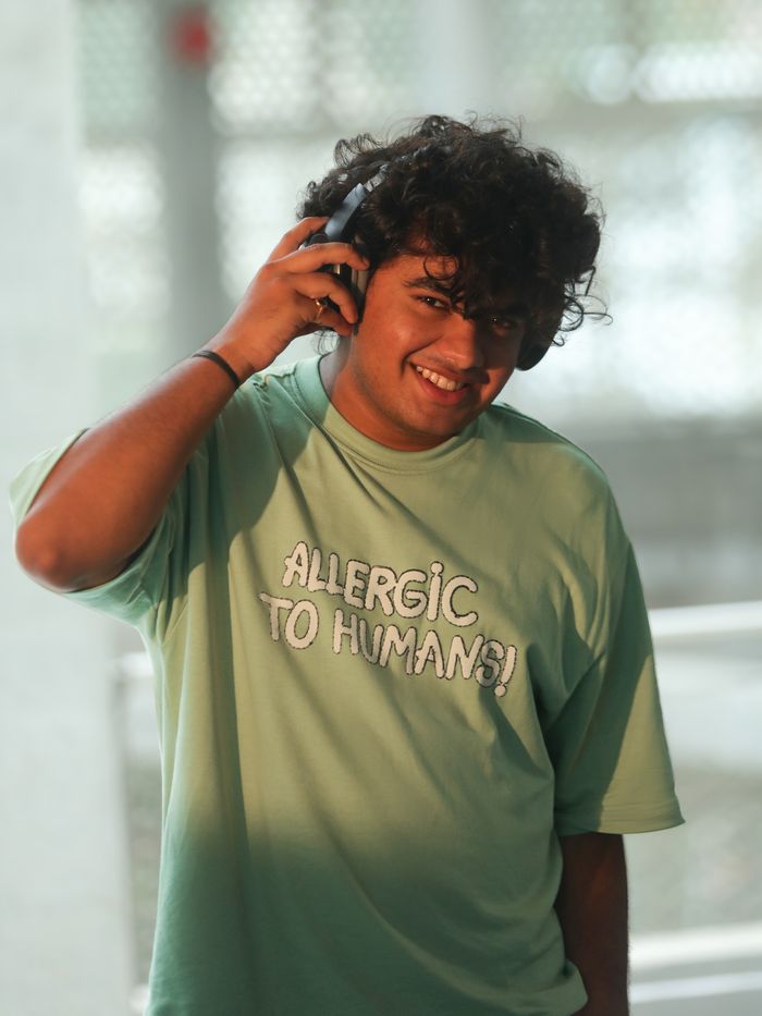Fashionable Pista Green Oversized T-Shirt with Unique Puff Print Offering Casual and Streetwear Look