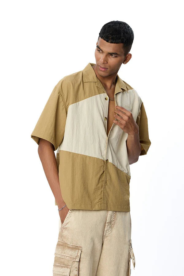 Men’s Two-Tone Casual Resort Shirt Comfortable and Stylish for Daywear