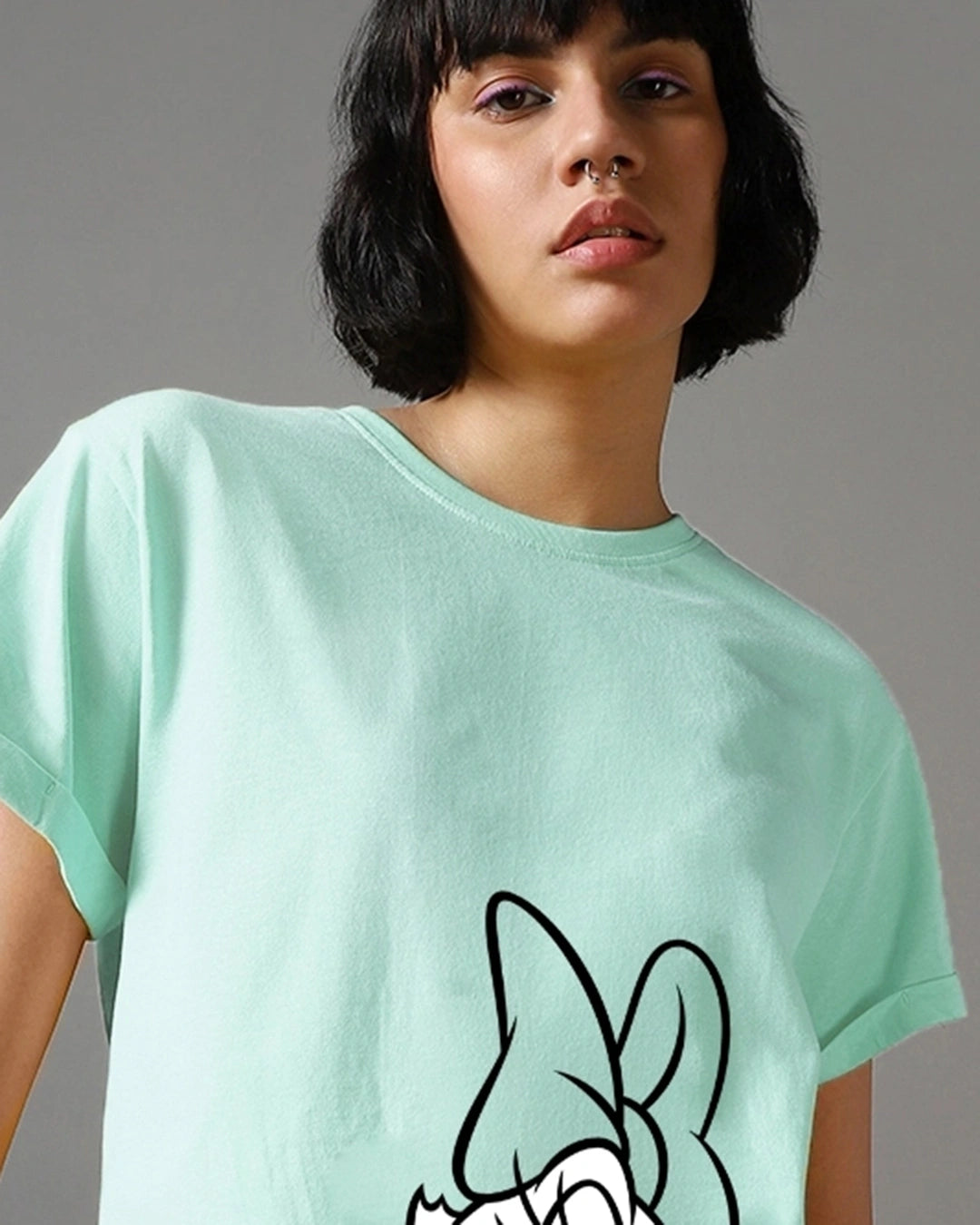Comfortable Women’s Green Be You Graphic Boyfriend T Shirt Trendy Loose Fit Summer Outfit